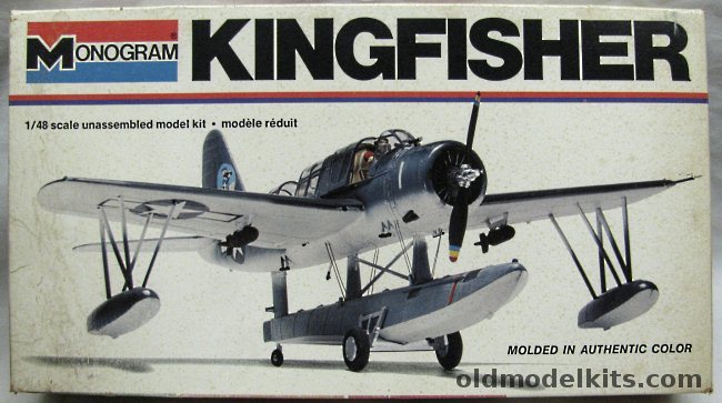 Monogram 1/48 OS2U Kingfisher - Wheels or Floats - Royal Navy or USN Wartime Blue or Pre-War Yellow Wing Markings, 5304 plastic model kit